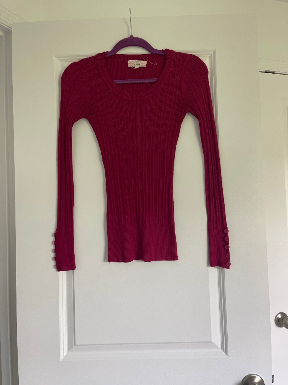 Pink Republic Maroon Ribbed Long Sleeve Shirt Size M